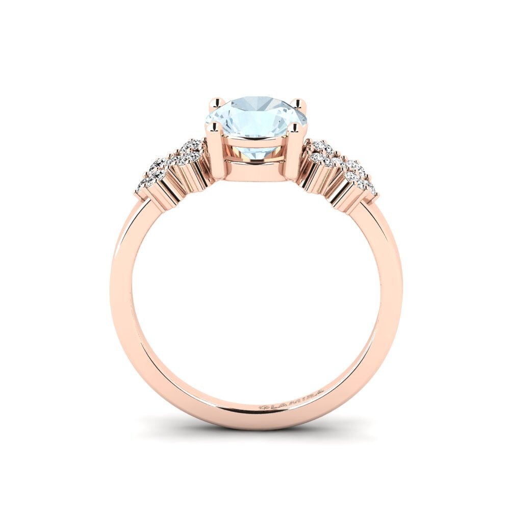 Aguamarina Anillo de compromiso List - Round