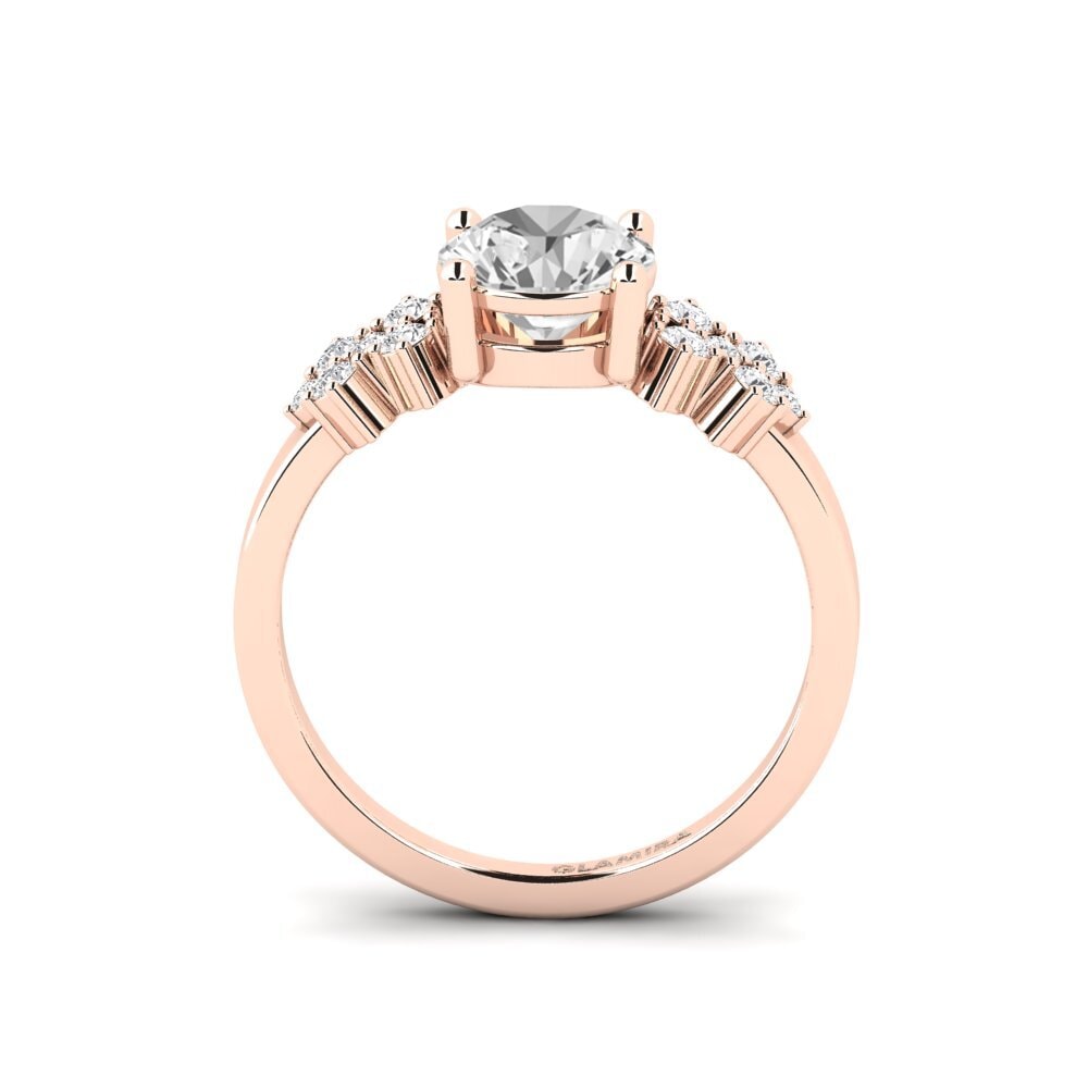 Zafiro blanco Anillo de compromiso List - Round