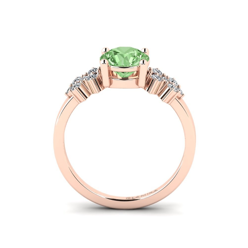 Diamante Verde Anillo de compromiso List - Round