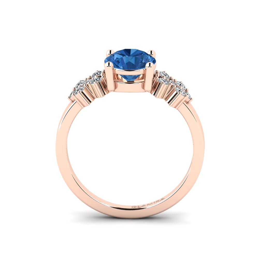 Dark Blue Zirconia Engagement Ring List - Round