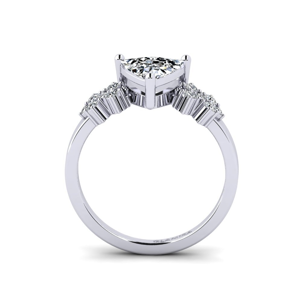 White Silver Trillion Engagement Ring List - Trillion