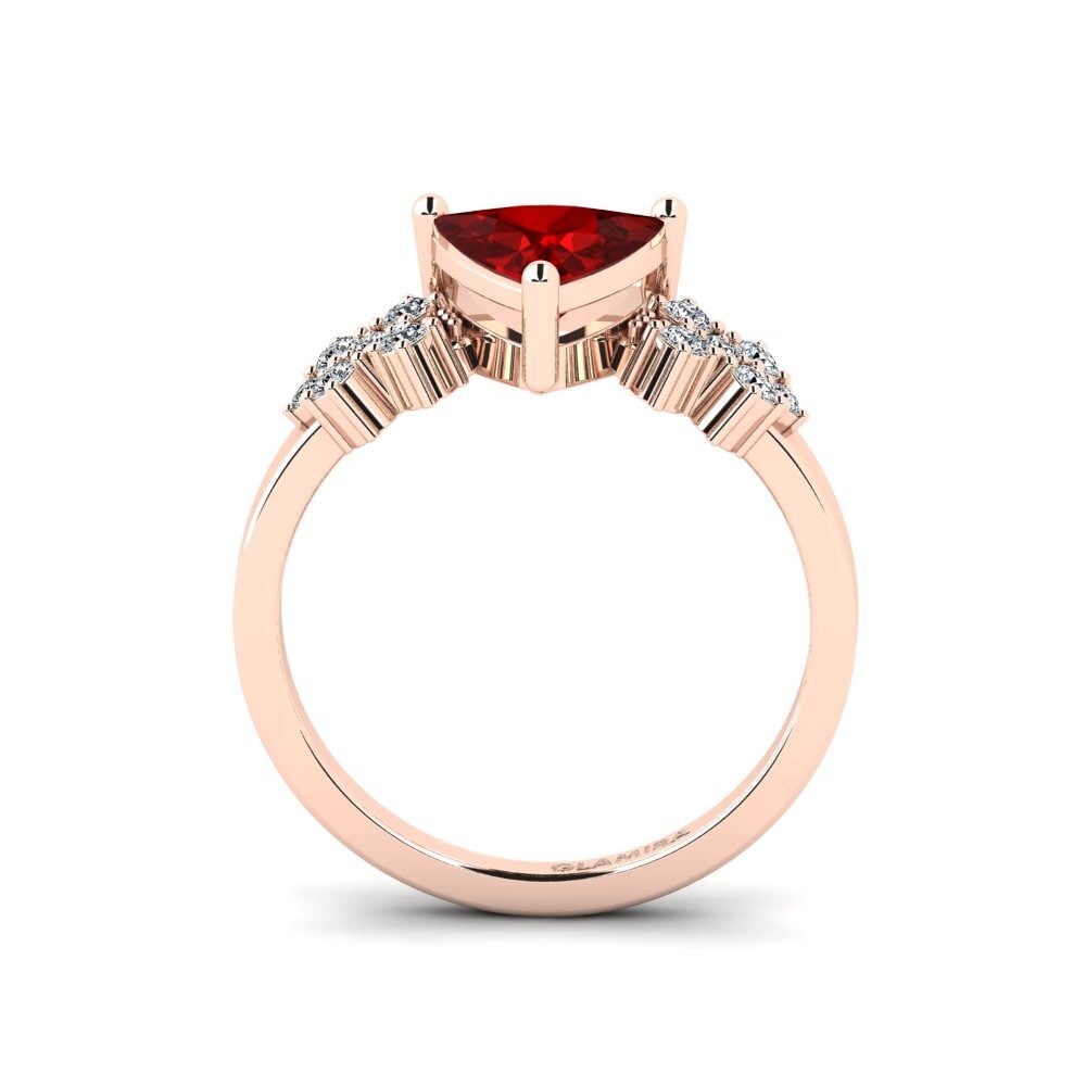 Trillion Ruby (Lab Created) Engagement Ring List - Trillion