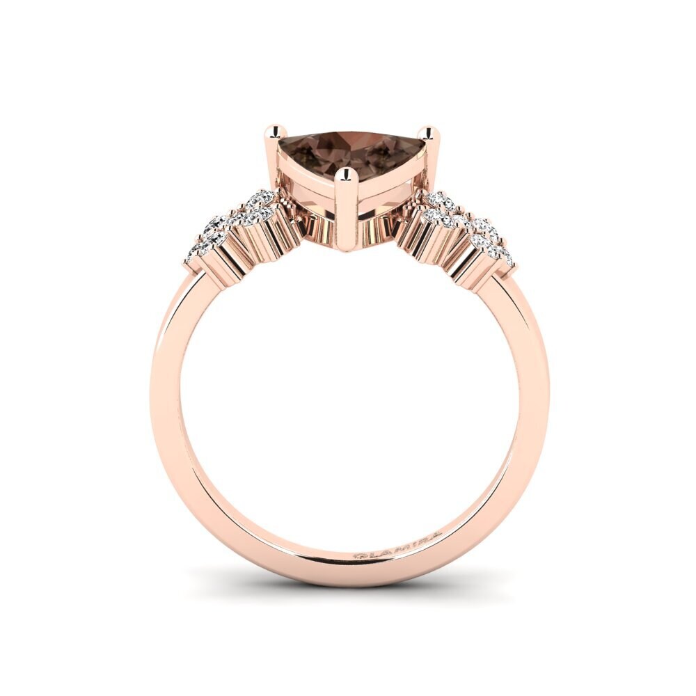 Smoky Quartz Engagement Ring List - Trillion