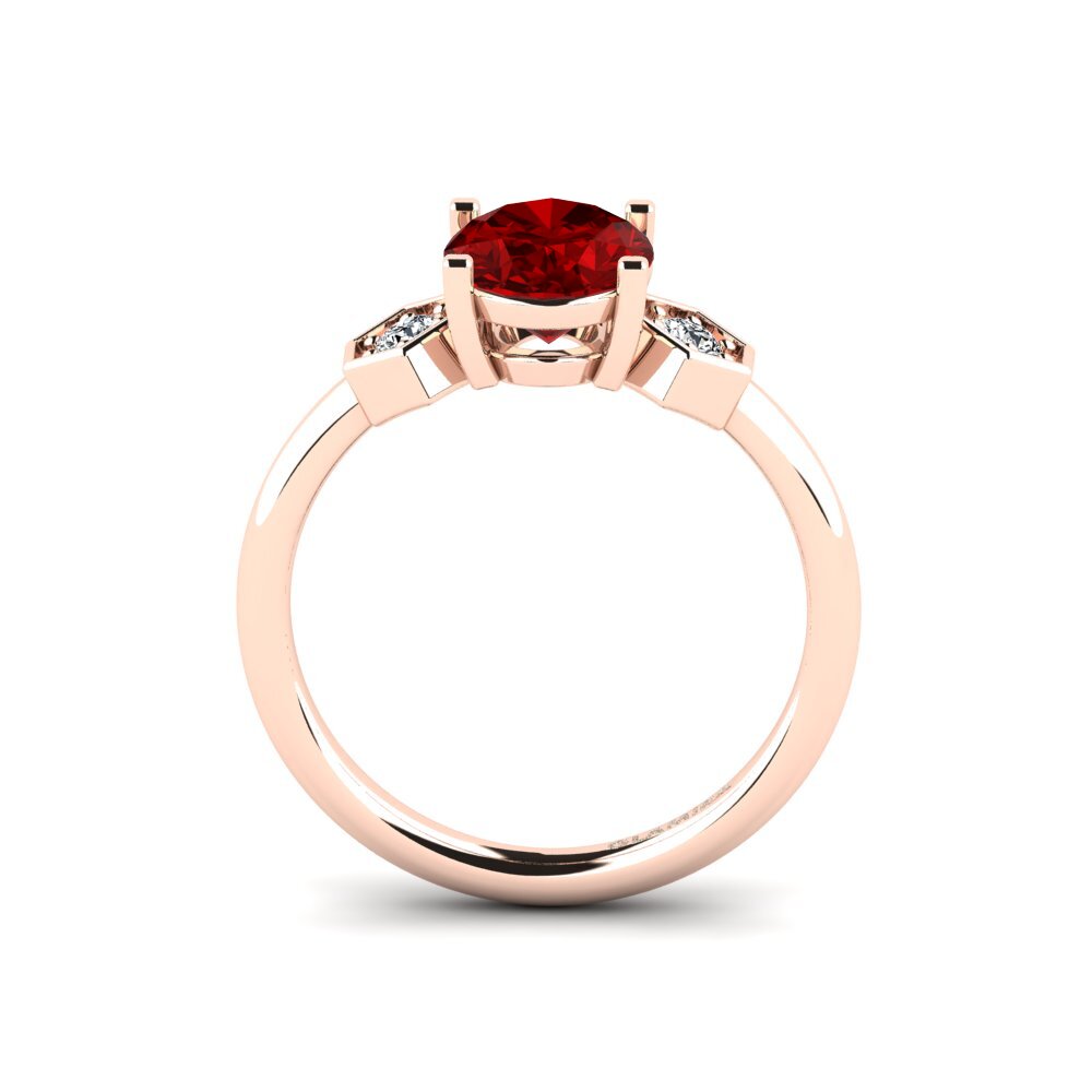 Oval Ruby (Lab Created) Engagement Ring Logo - Oval