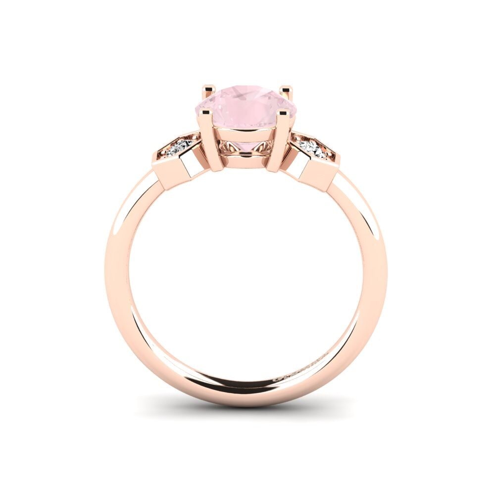 Rose Quartz Engagement Ring Logo - Round