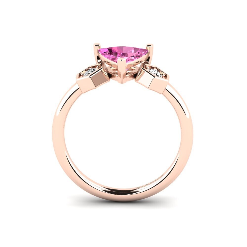 Trillion Pink Topaz Engagement Ring Logo - Trillion
