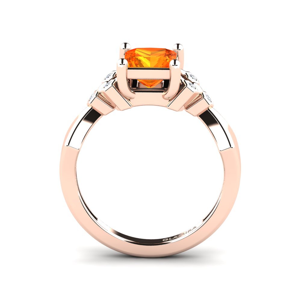 Zafiro Naranja Anillo de compromiso Neties - Princess