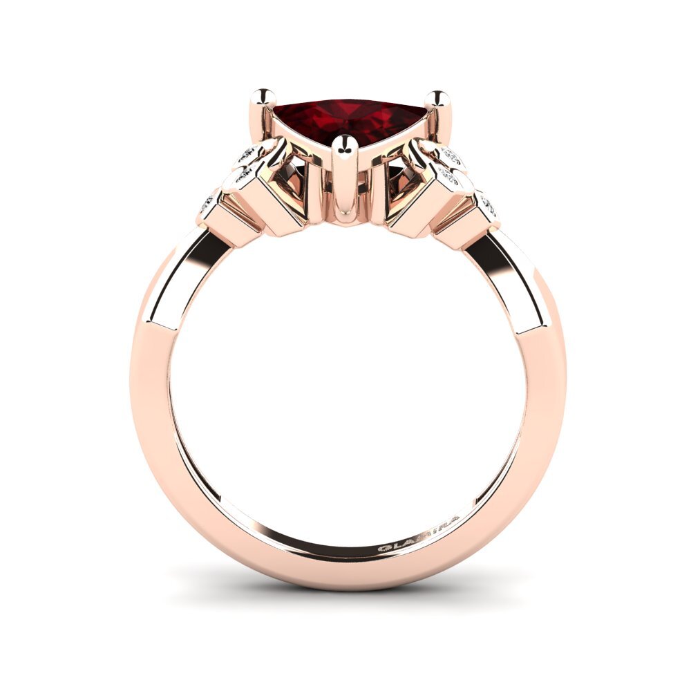 Trillion Garnet Engagement Ring Neties - Trillion