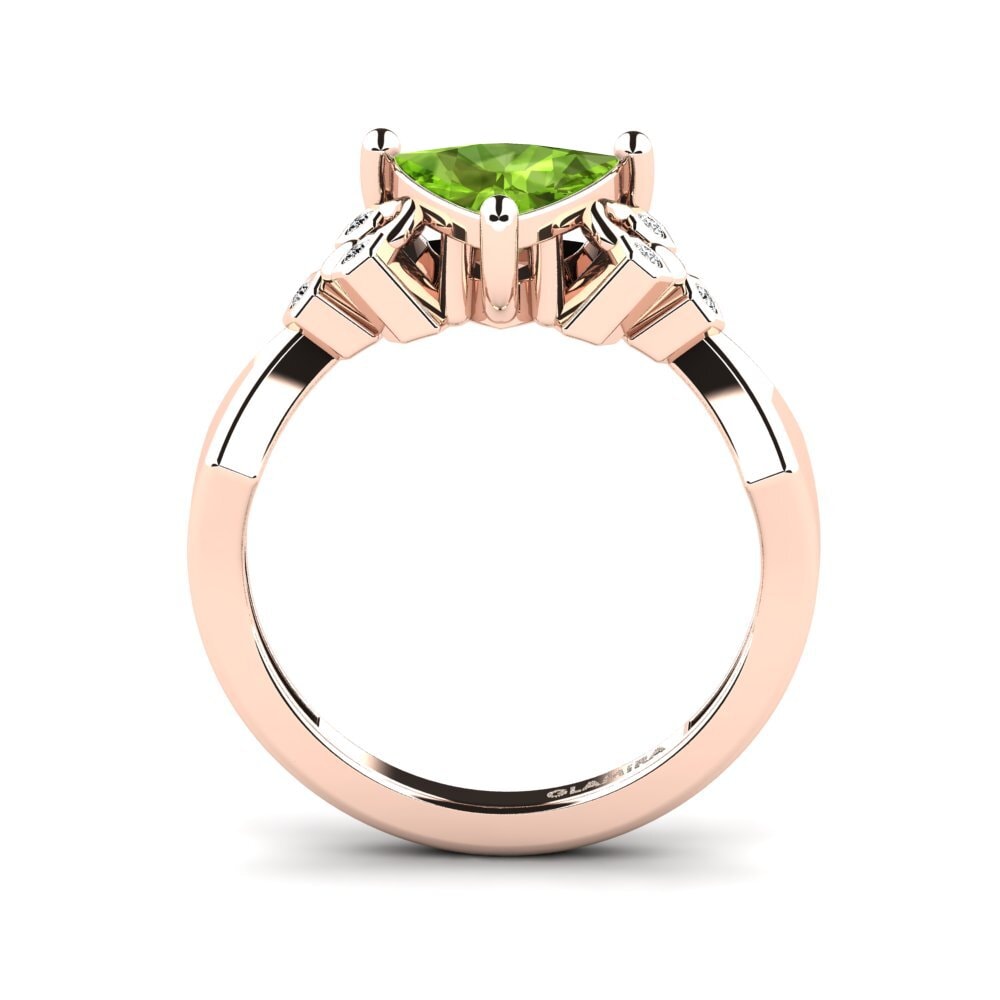 Trillion Peridot Engagement Ring Neties - Trillion