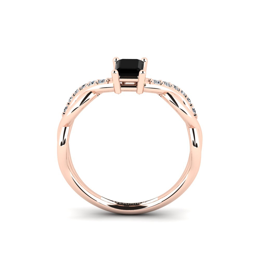 Black Diamond Engagement Ring Palmiosre - Emerald