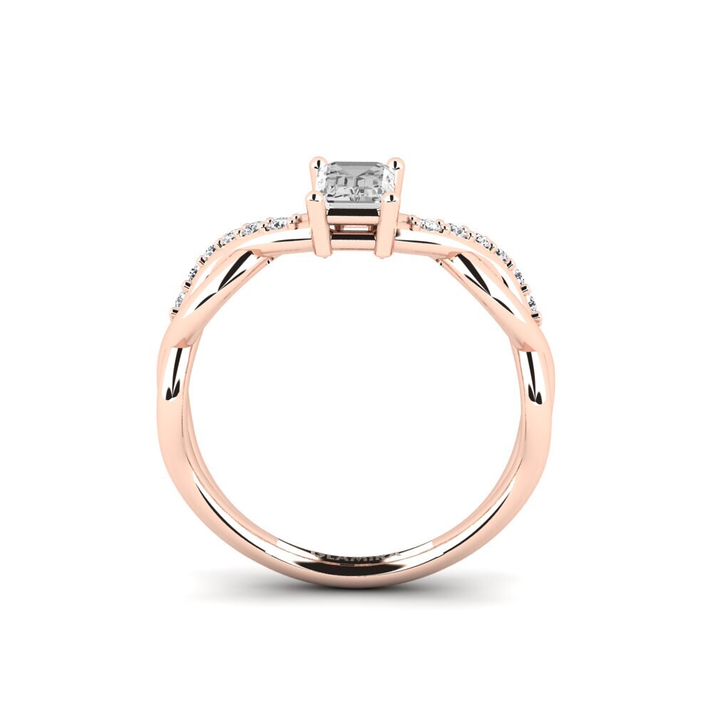 White sapphire Engagement Ring Palmiosre - Emerald