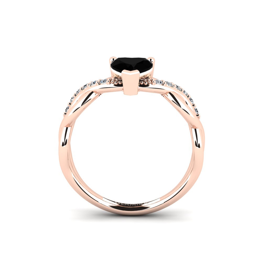 Black Diamond Engagement Ring Palmiosre - Heart