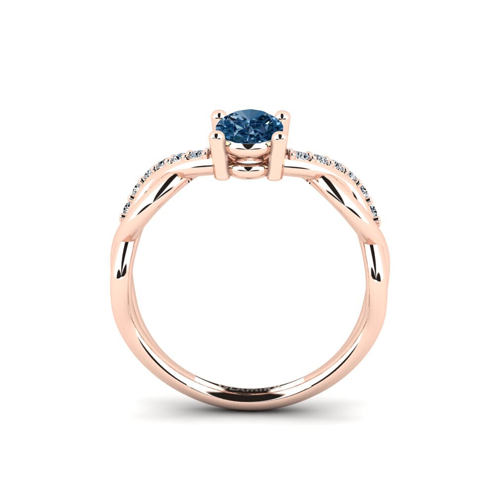 Blue Diamond Engagement Ring Palmiosre - Oval