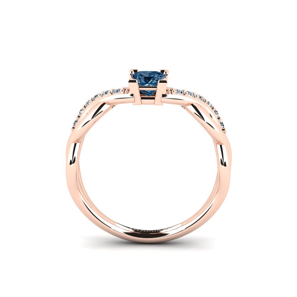 Blue Diamond Engagement Ring Palmiosre - Princess