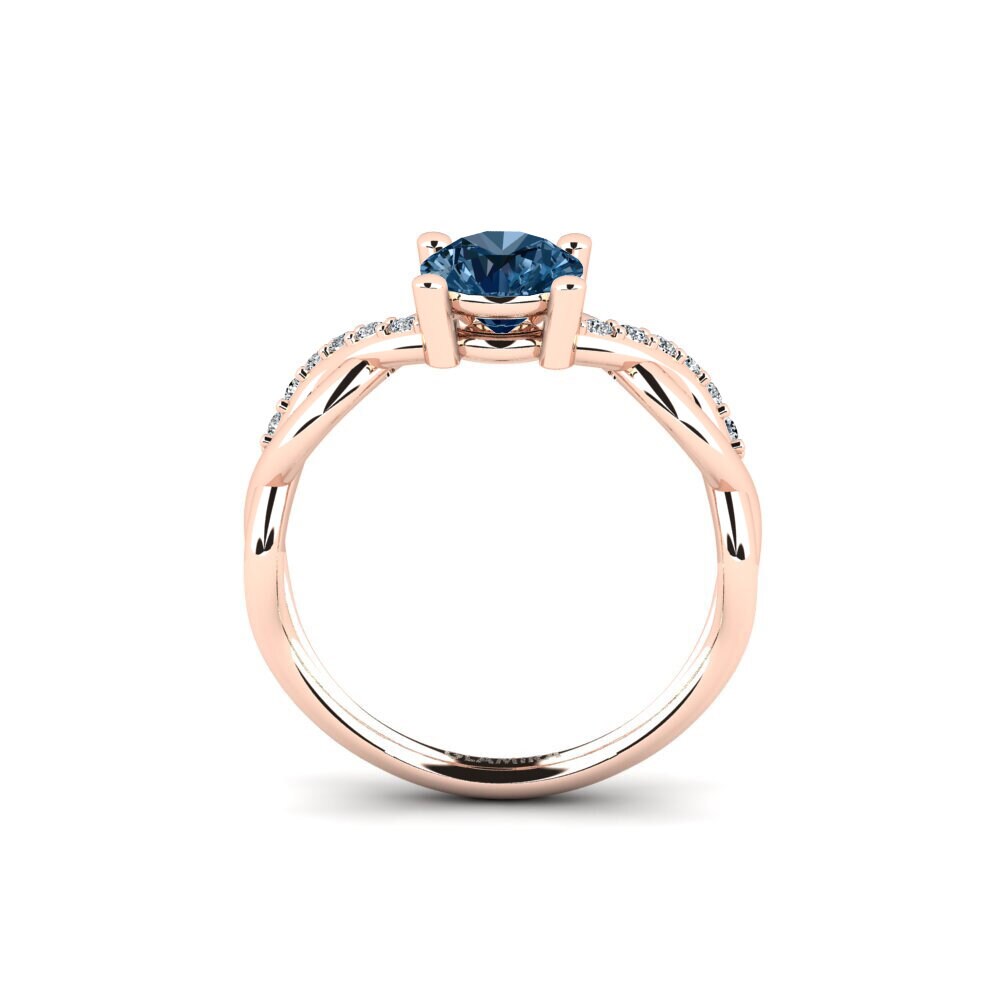 Blue Diamond Engagement Ring Palmiosre - Round