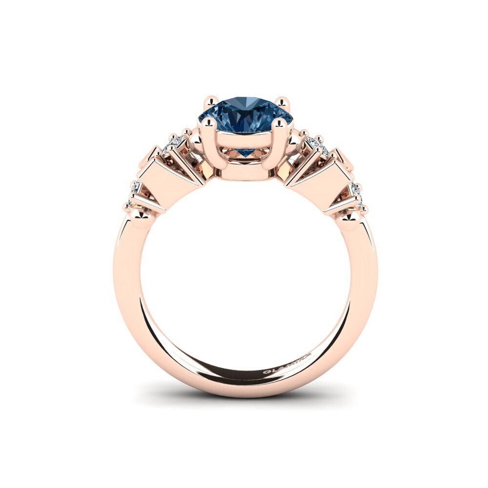 Diamante Azul Anel de Noivado Sevipa - Round