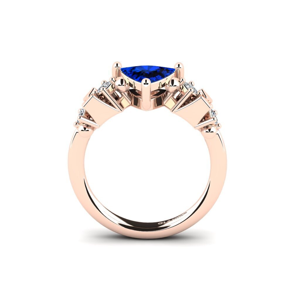 Trillion Sapphire (Lab Created) Engagement Ring Sevipa - Trillion