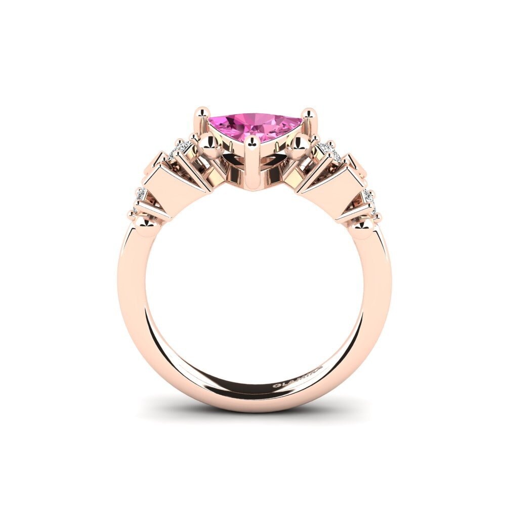 Trillion Pink Topaz Engagement Ring Sevipa - Trillion