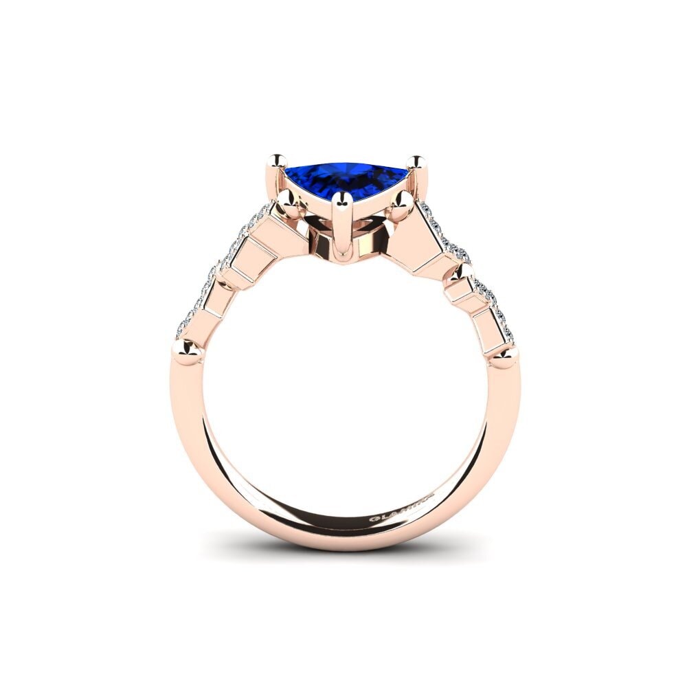 Trillion Sapphire (Lab Created) Engagement Ring Wollega - Trillion