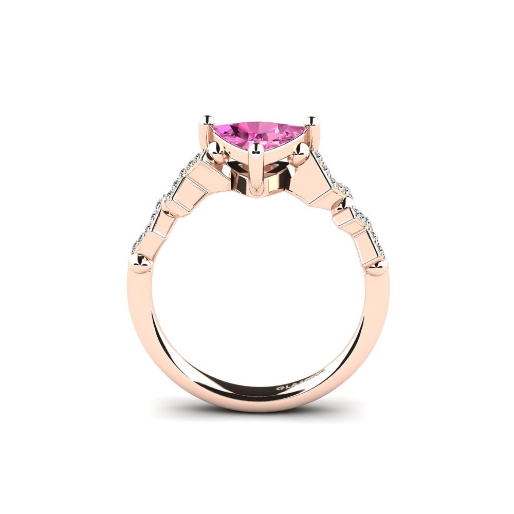 Trillion Pink Topaz Engagement Ring Wollega - Trillion