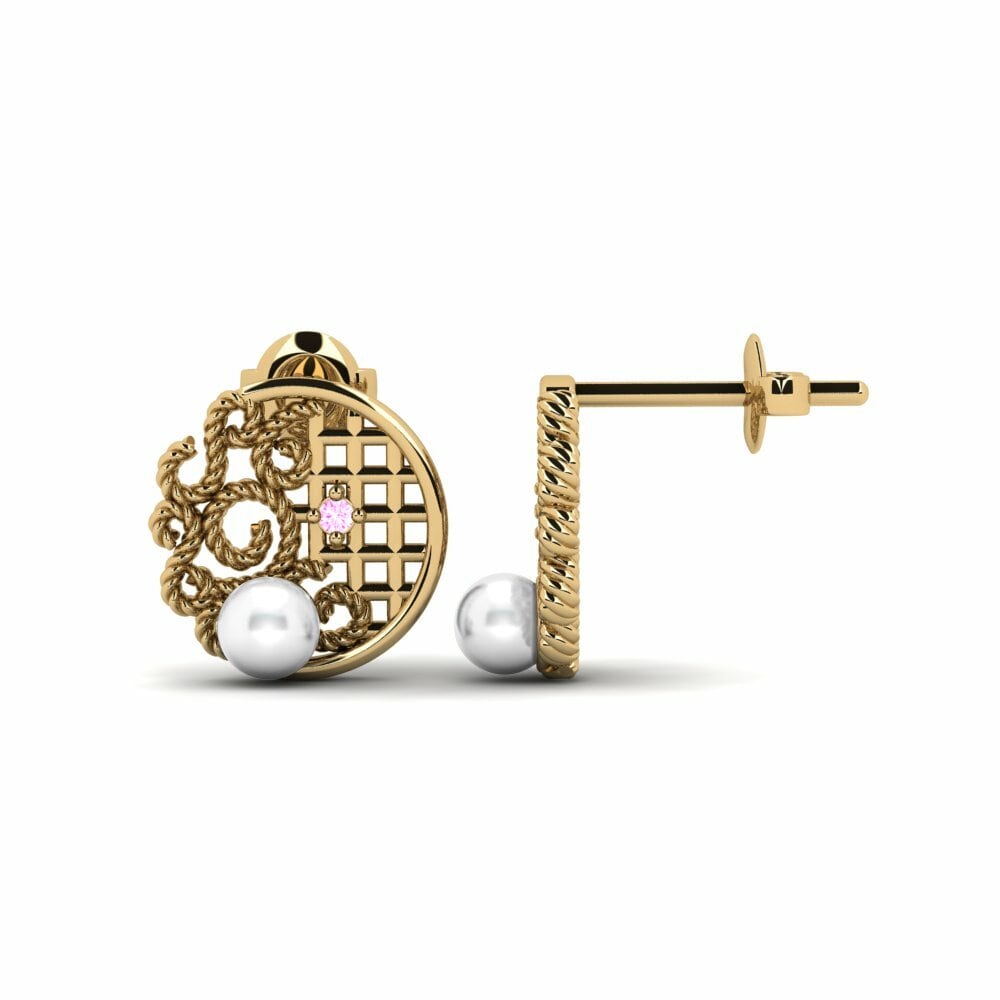 Saphir Rose Boucle d'oreille femme Pangong