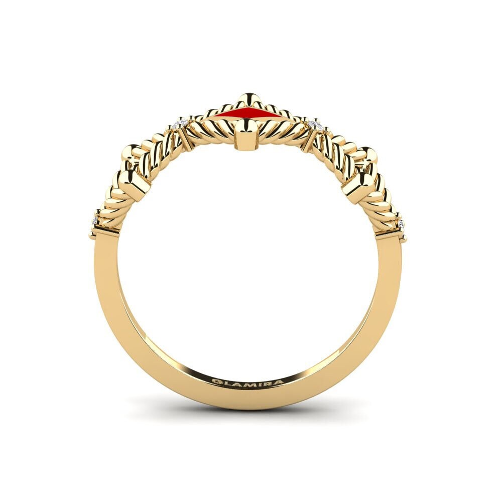 Or Jaune 18k Bague Takama