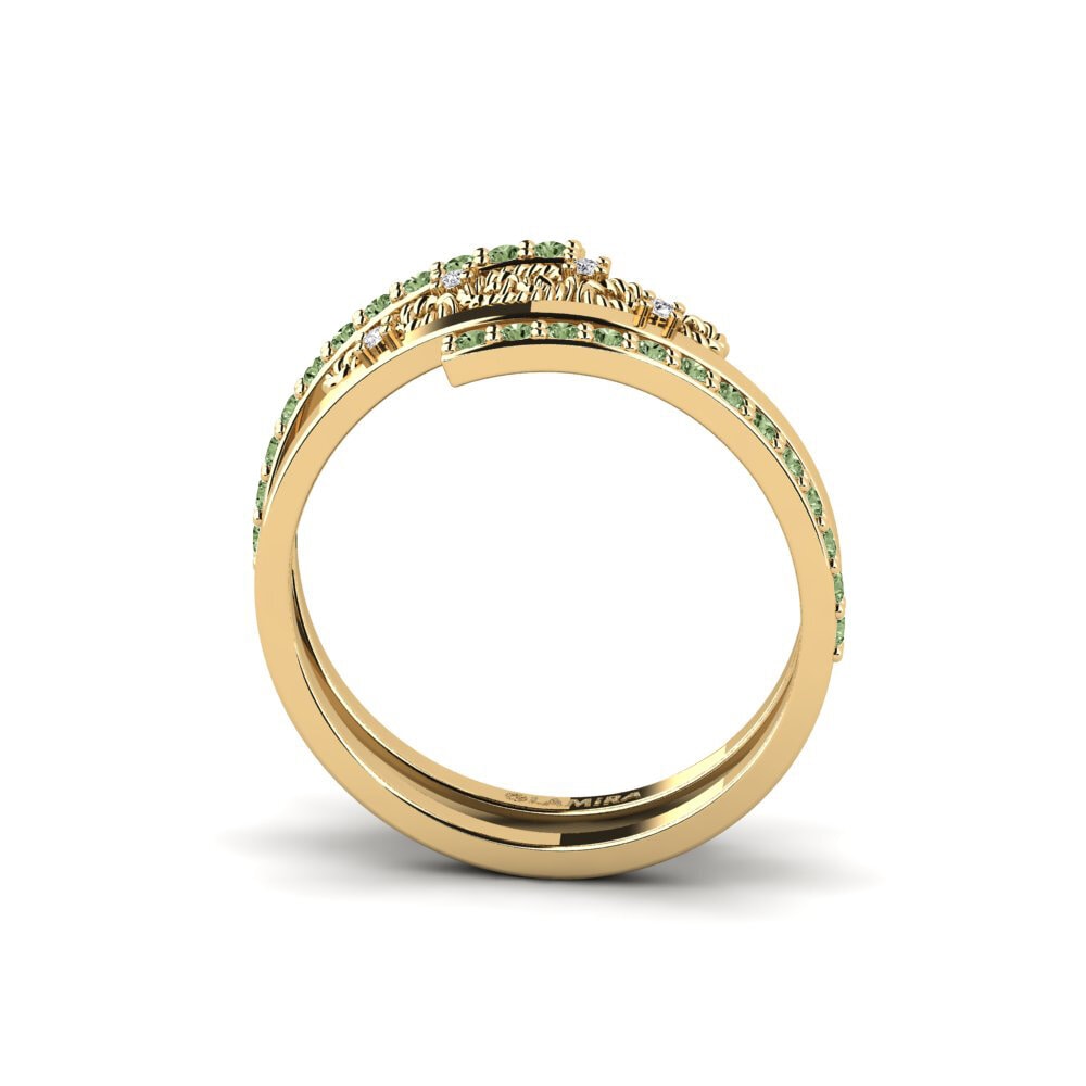 Diamante Verde Anel Tyritake