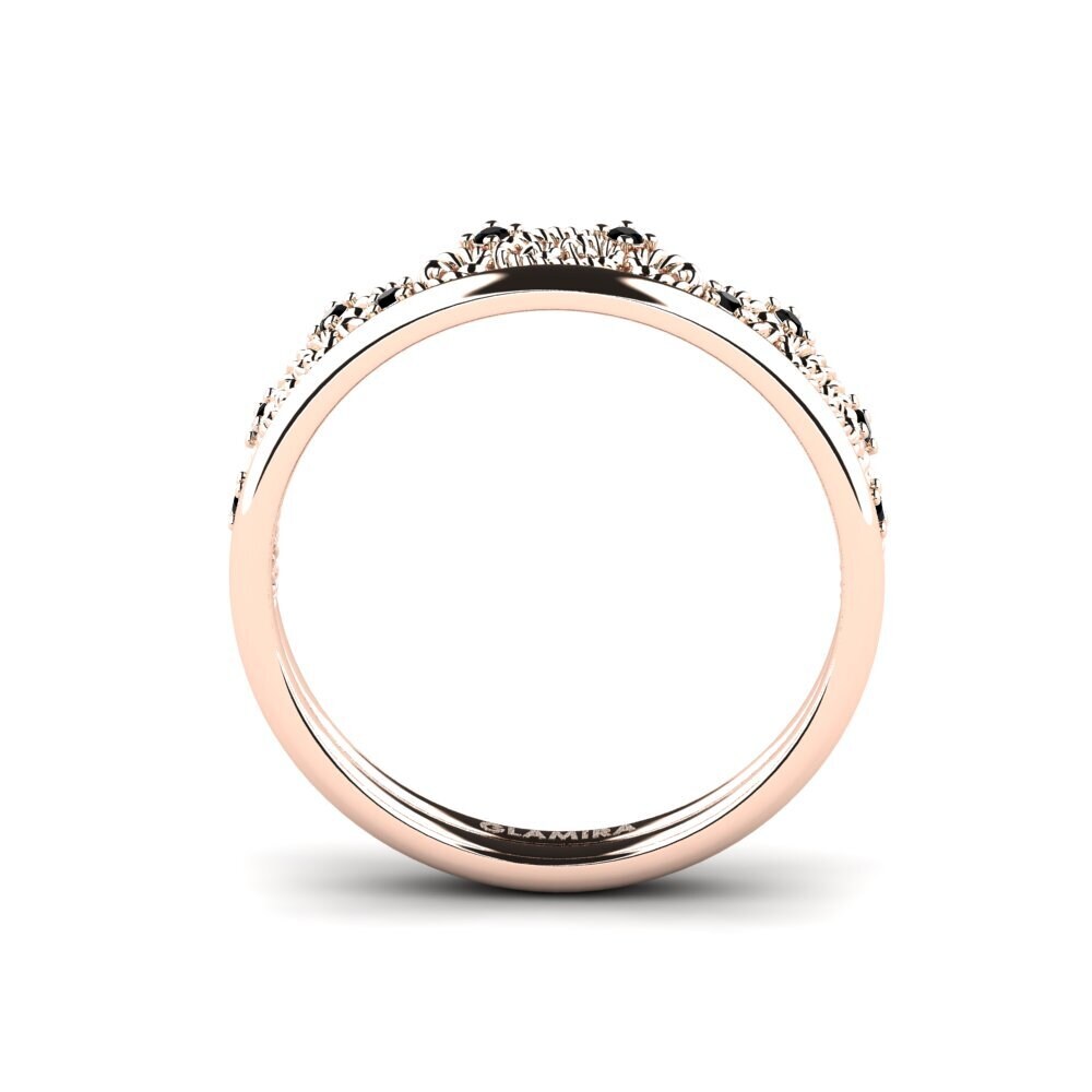 14ct Rose Gold Black Onyx Engagement Ring Halieis