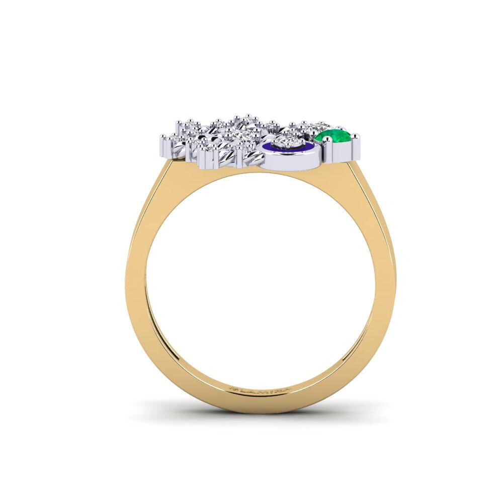 750 Gelb & Weißgold Ring Hosororo
