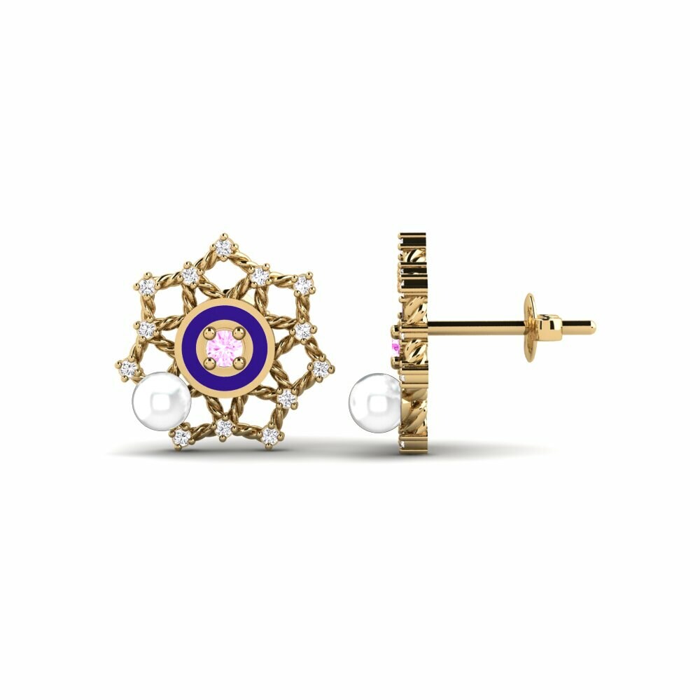 Saphir Rose Boucle d'oreille femme Kamarang