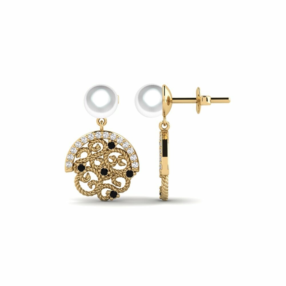 Onyx Noir Boucle d'oreille femme Aphidnae