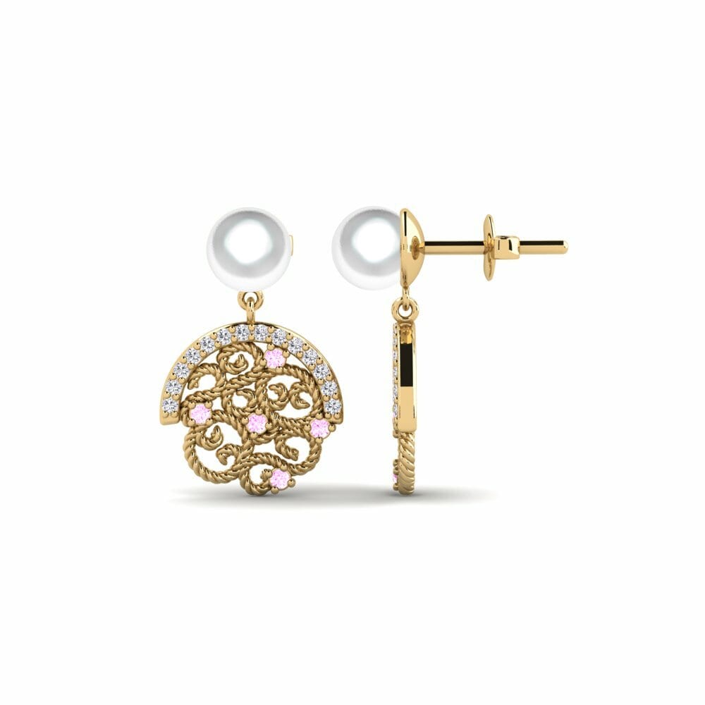 Saphir Rose Boucle d'oreille femme Aphidnae