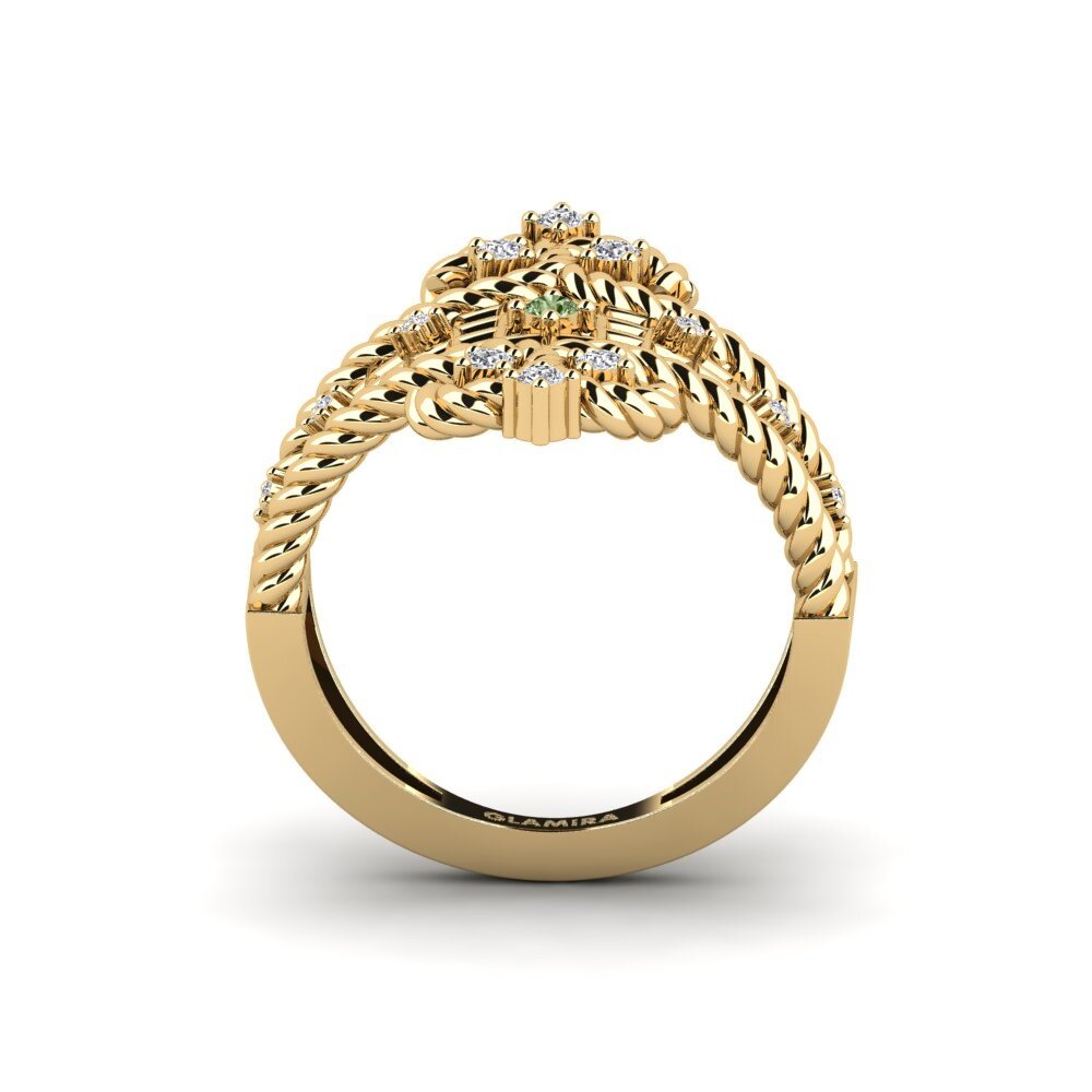 Diamante Verde Anel Belhavel