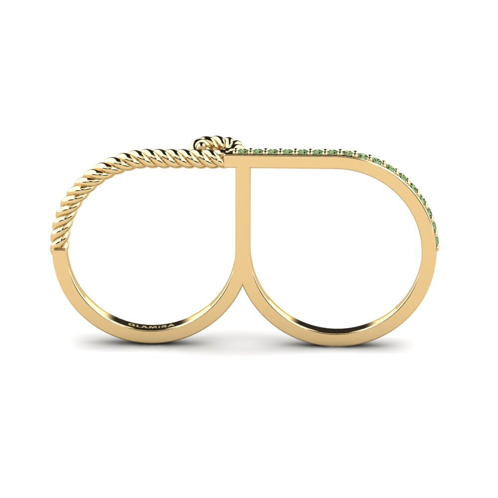 Diamante Verde Anel Kindrum