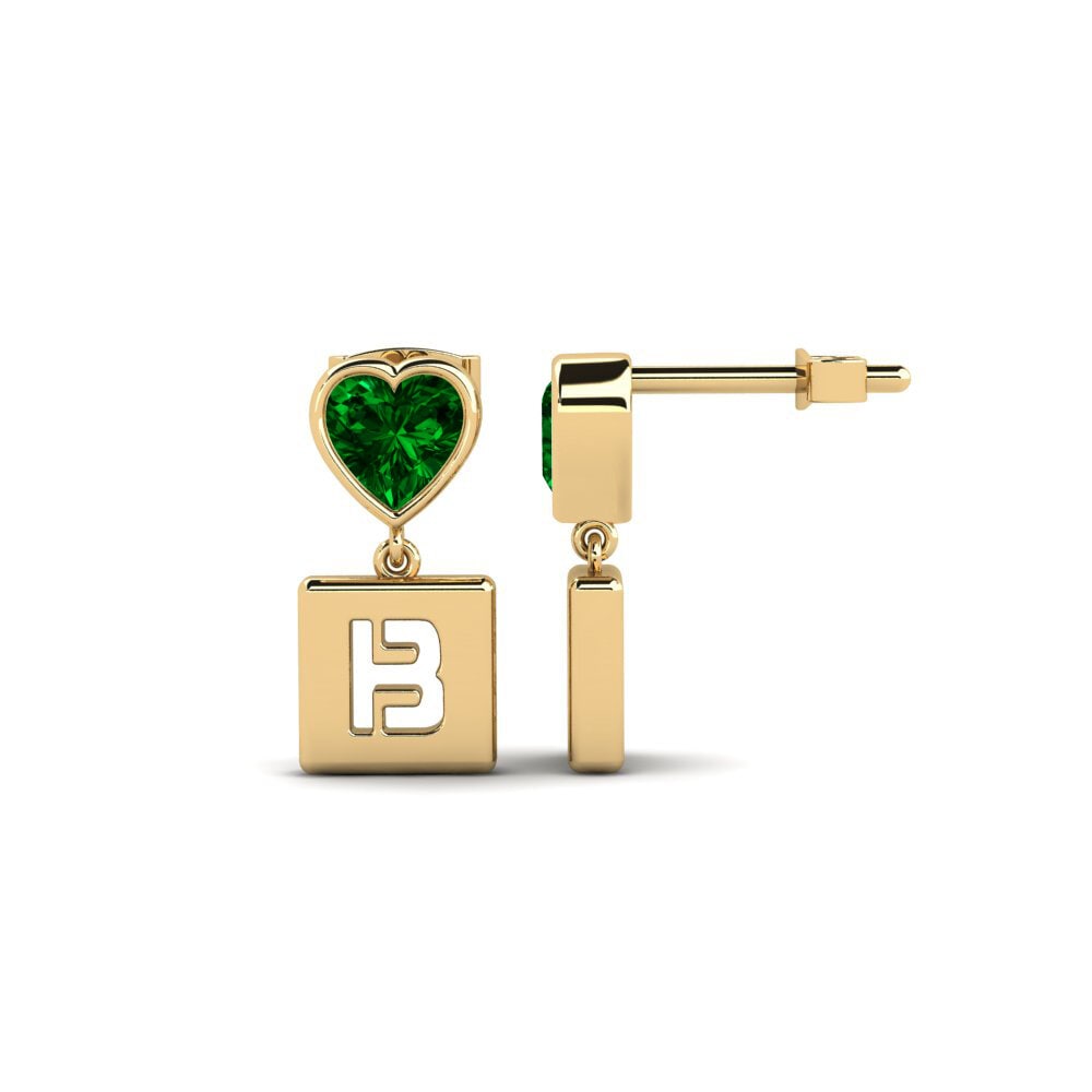 Green Zirconia Women's Earring Camminare - B