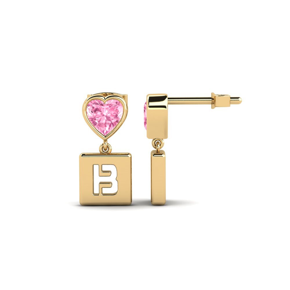 Pink Sapphire Women's Earring Camminare - B