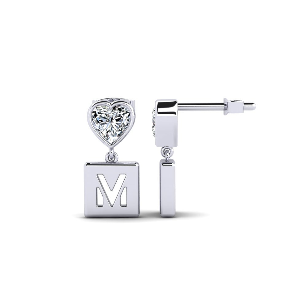 14ct White Gold Women's Earring Camminare - M