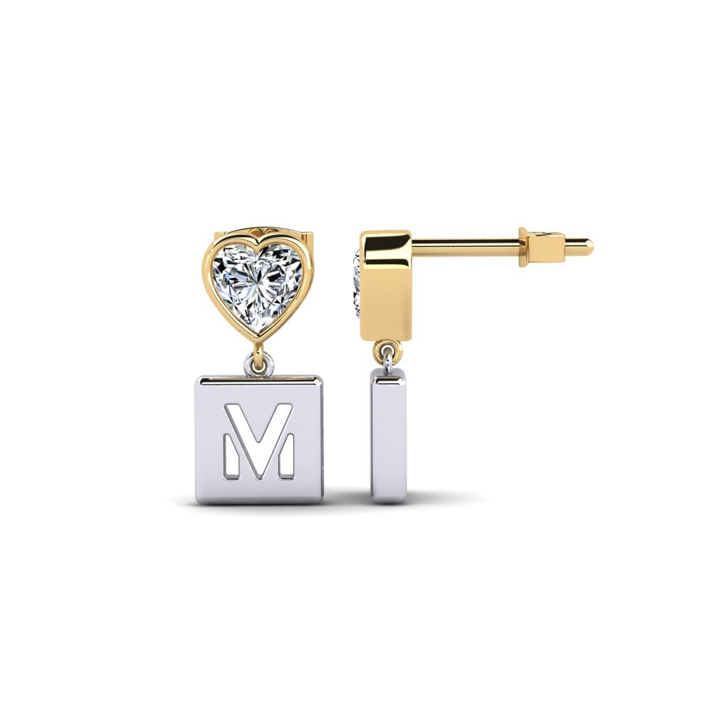 14ct White & Yellow Gold Women's Earring Camminare - M