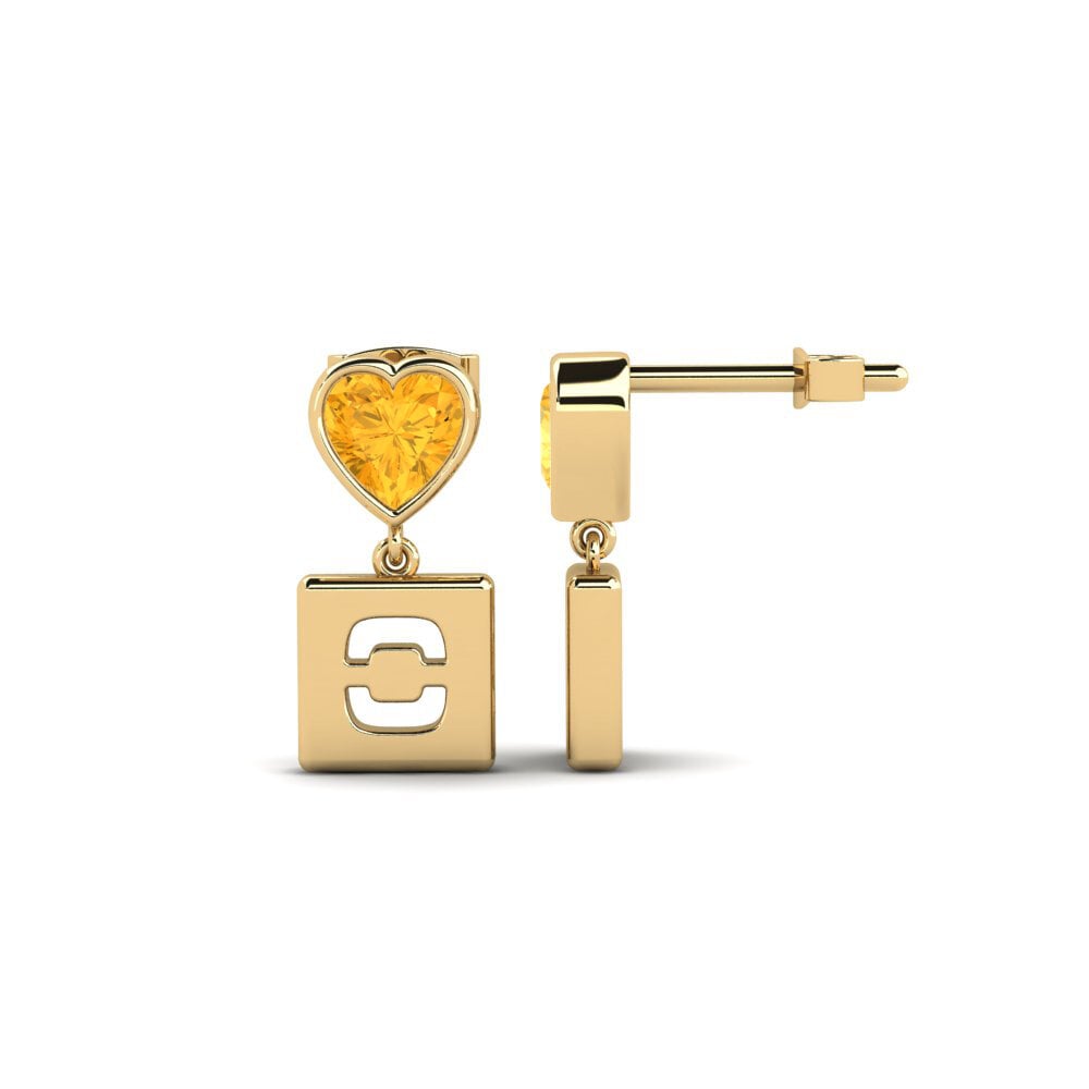 Citrine Women's Earring Camminare - O
