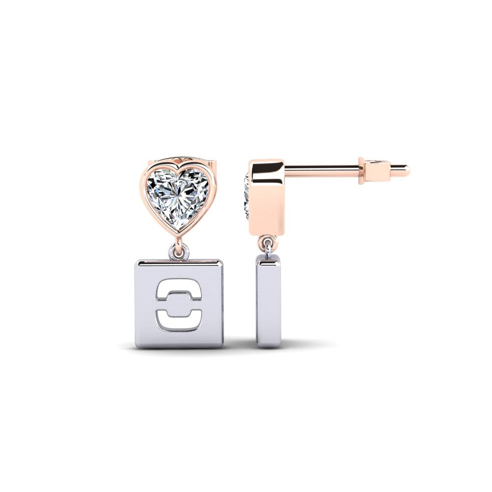 14ct White & Rose Gold Women's Earring Camminare - O