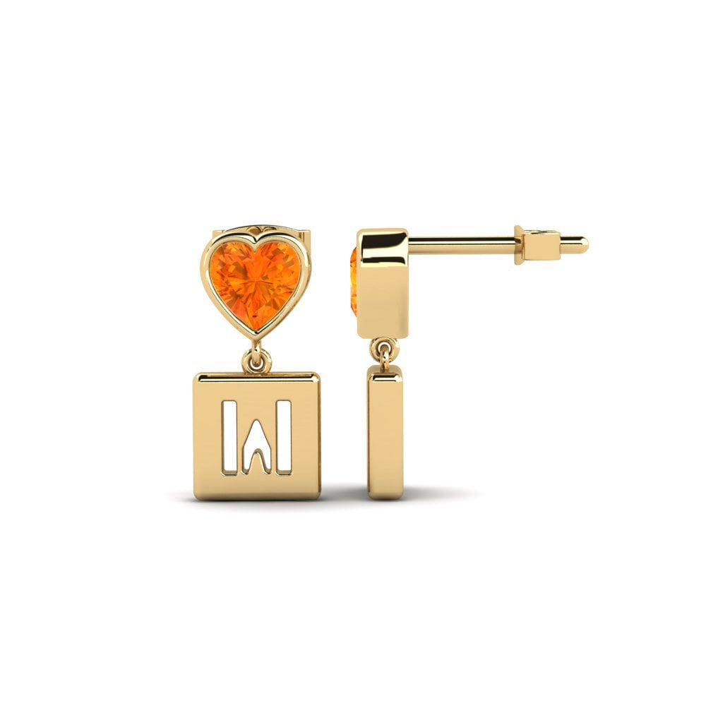 Orange Sapphire Women's Earring Camminare - W
