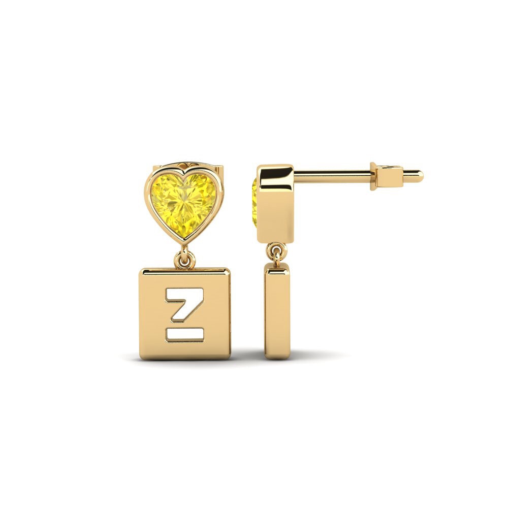 Yellow Sapphire Women's Earring Camminare - Z