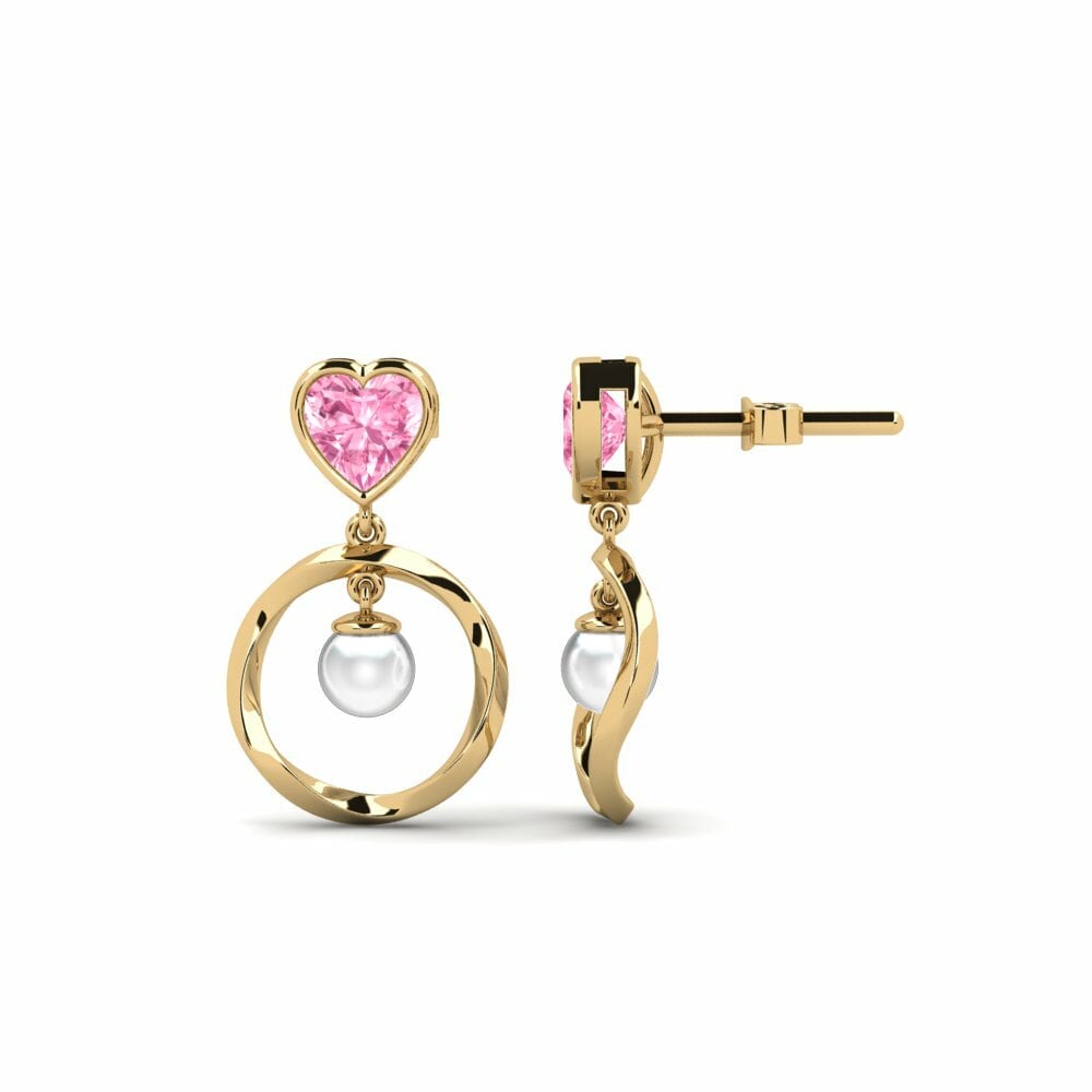 Saphir Rose Boucle d'oreille femme Onutten