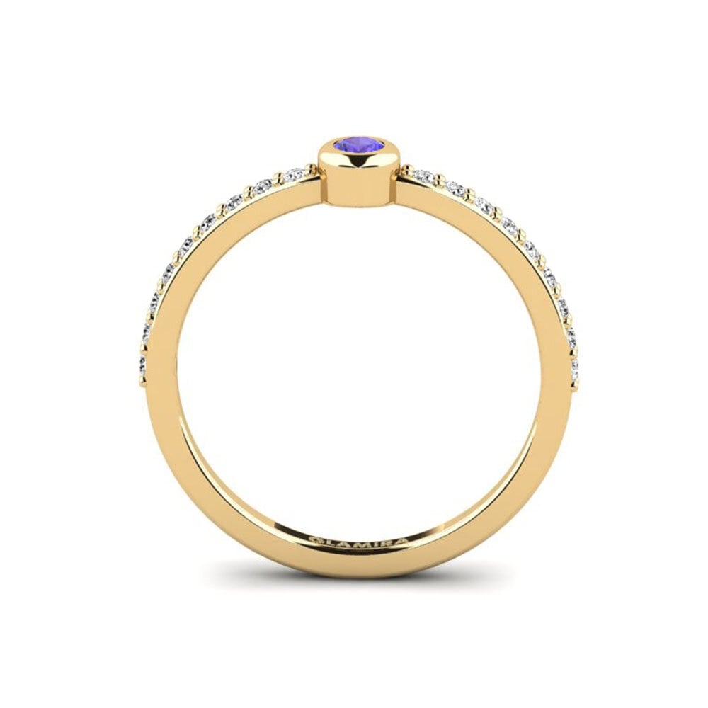 18k Oro Amarillo Tanzanita Anillo de compromiso Vranje