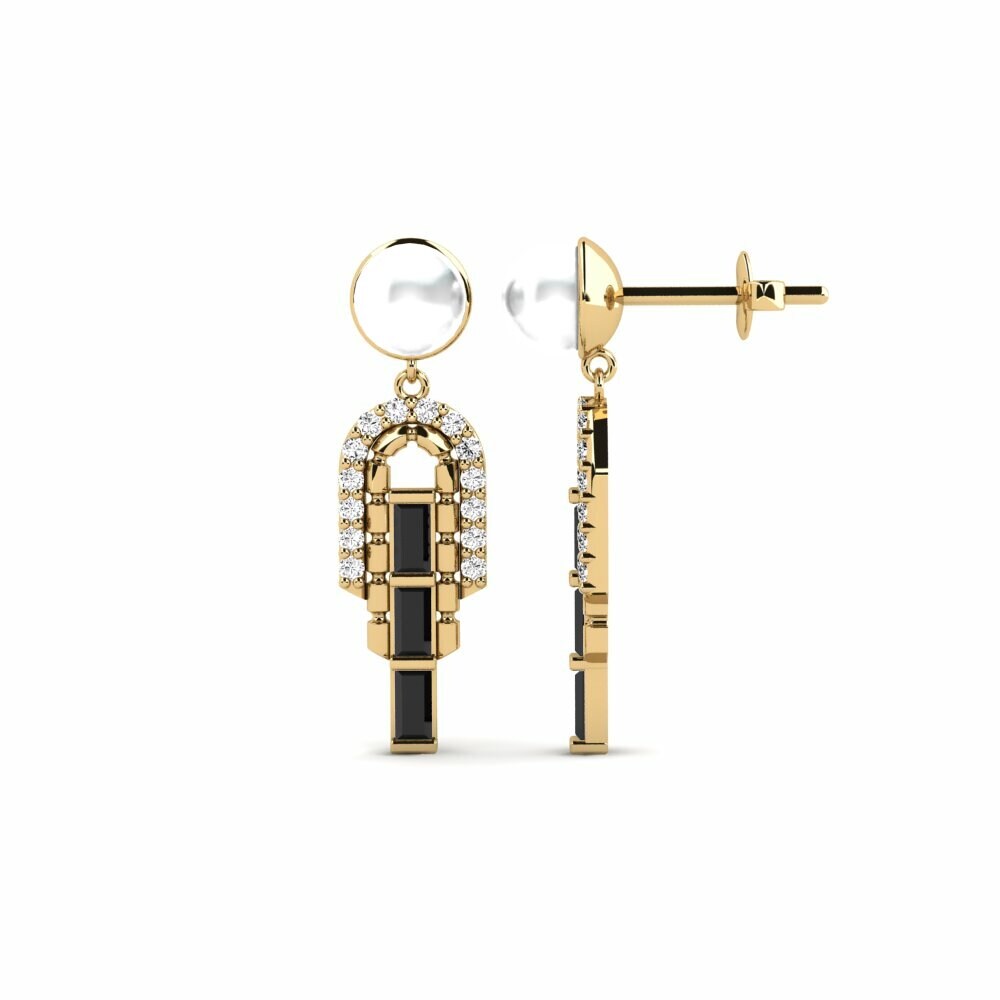 Onyx Noir Boucle d'oreille femme Lalysos