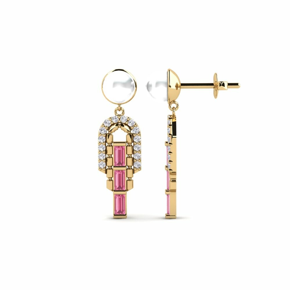 Saphir Rose Boucle d'oreille femme Lalysos