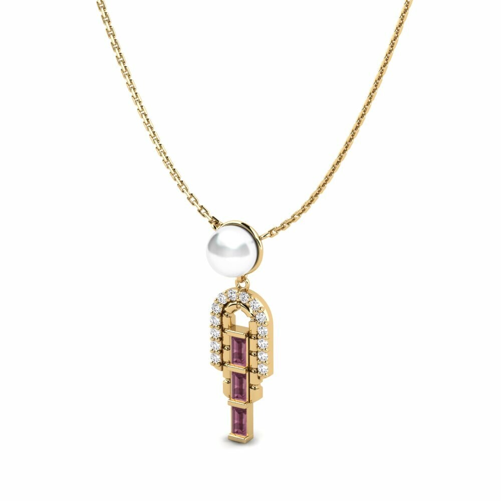 Rhodoliet Granaat Dames Ketting Ninian