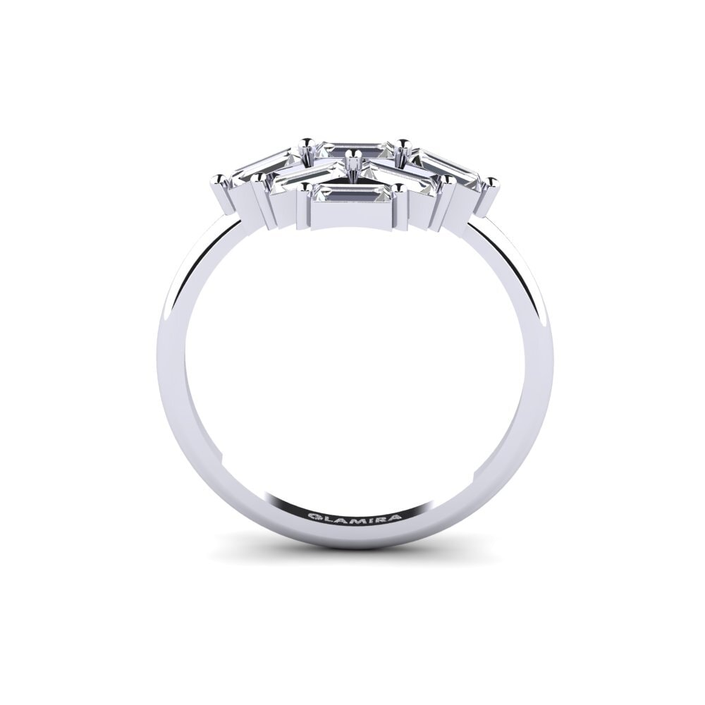 White Silver Baguette Ring Predictability