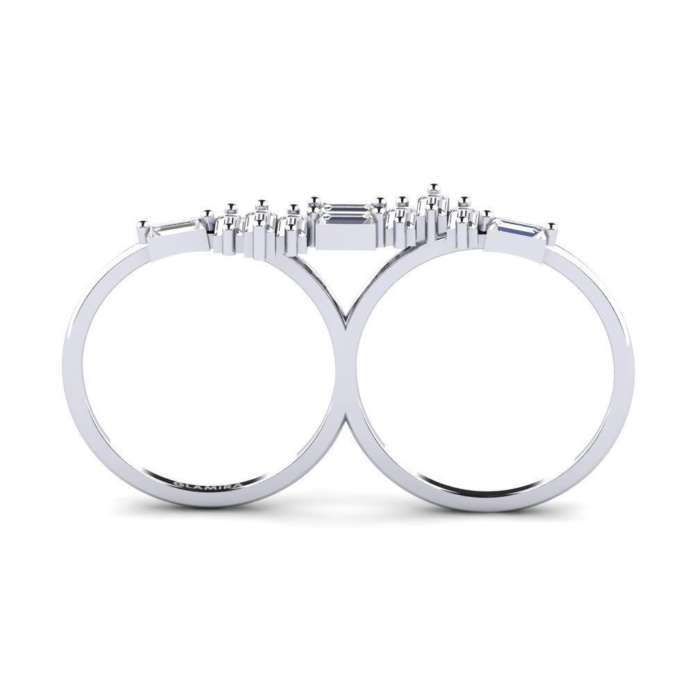 White Silver Baguette Ring Transmission