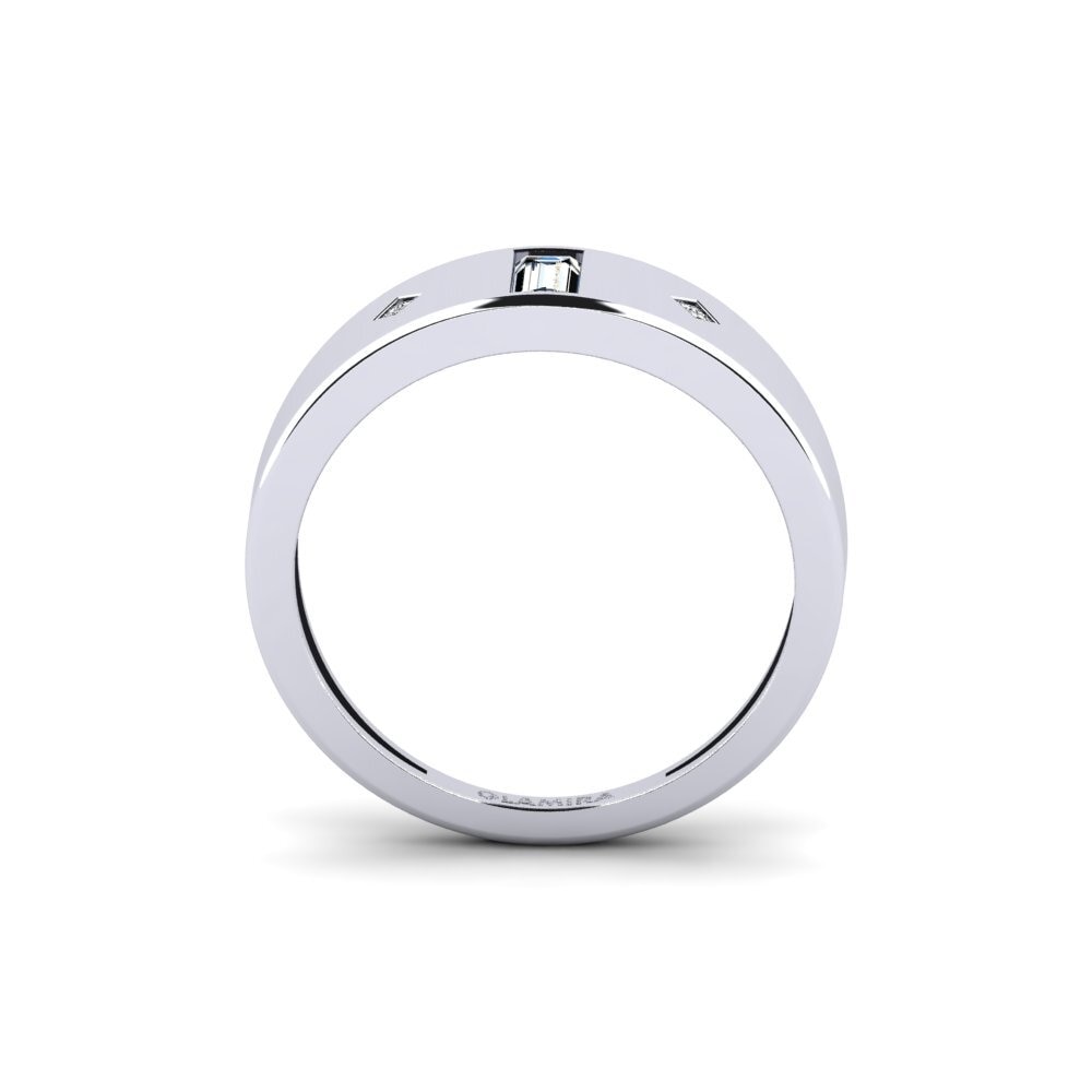 White Silver Baguette Ring Outapi